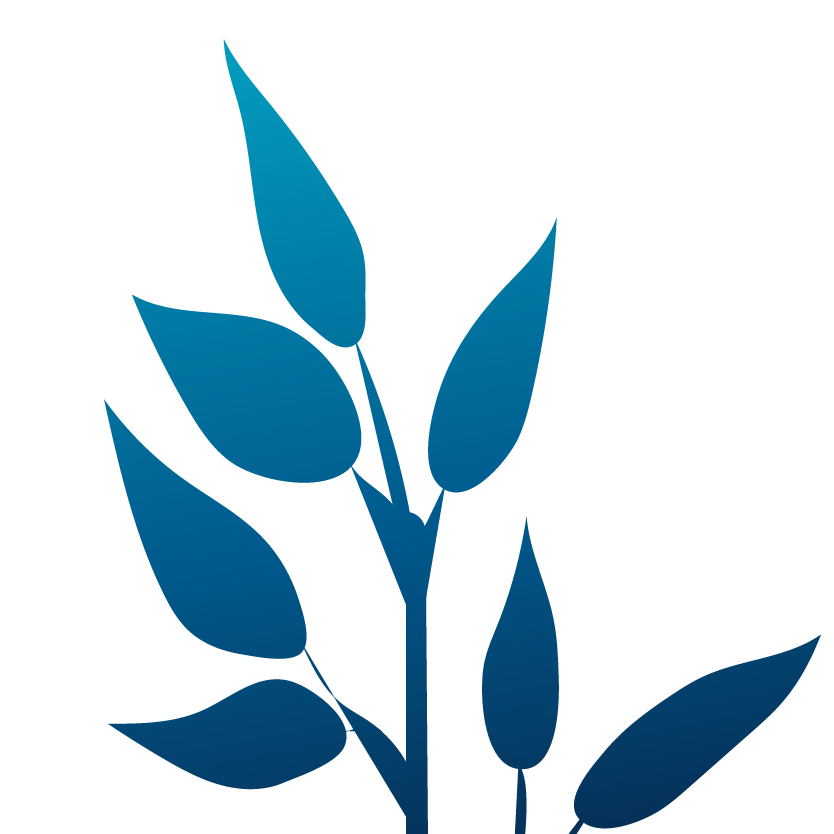 Blue gradient leaves icon