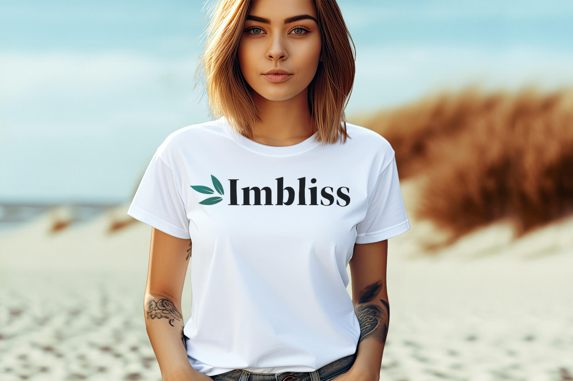 ImBliss-Model-White-T-Shirt